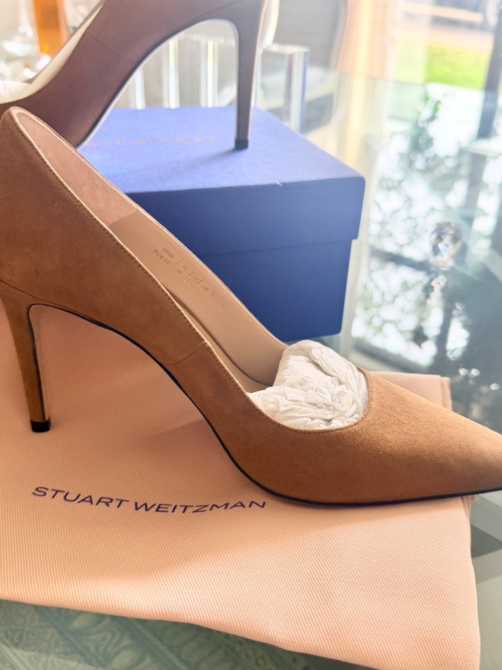 BRAND NEW IN BOX: Stuart Weitzman Power Pump 85, Toasted Almond Size 9M - Picture 8 of 15